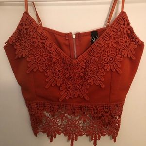 Orange lacey bralette